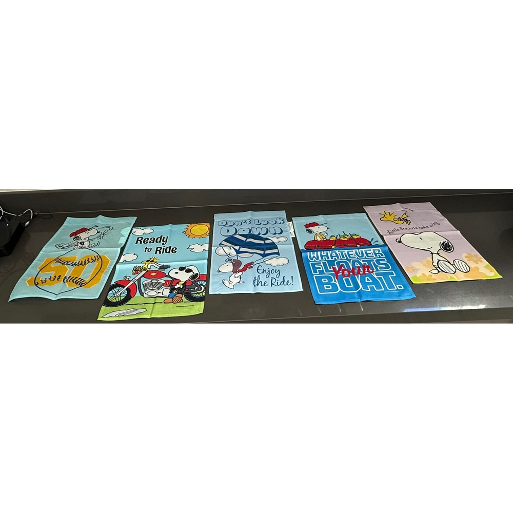 Peanuts Snoopy Woodstock garden Flags Set of 5 Outdoor Decor Colorful